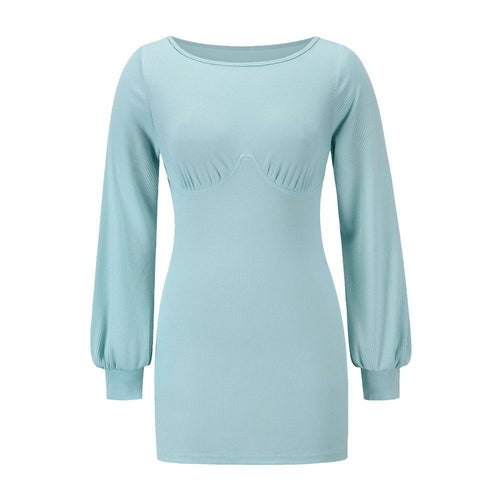 Women's Sexy Casual Long Sleeve Short Dress Mini Dress