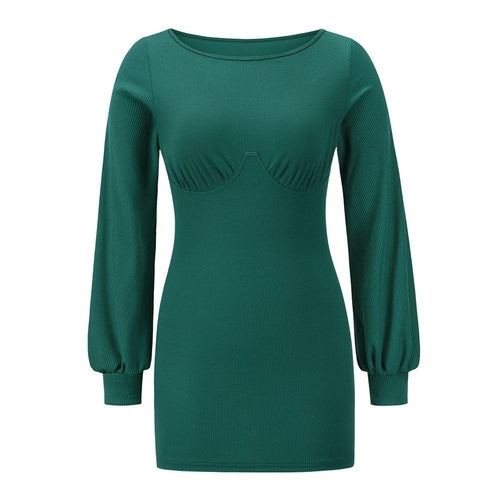 Women's Sexy Casual Long Sleeve Short Dress Mini Dress